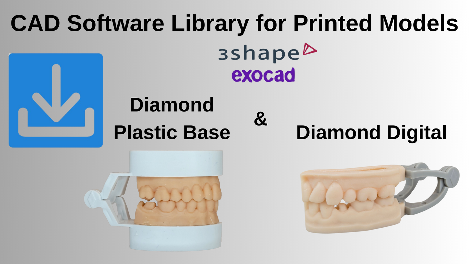 stone and printed model articulator cheap fast dental printed model 3D